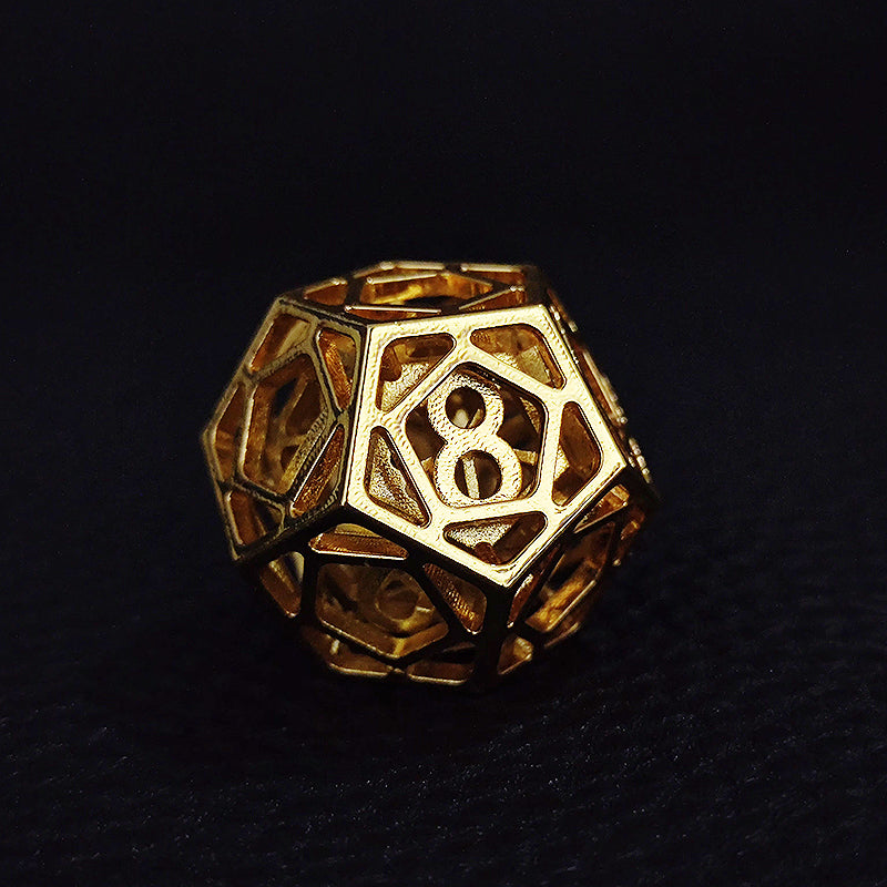 Hollow Metal D&D dice set, Dice in Dice Design