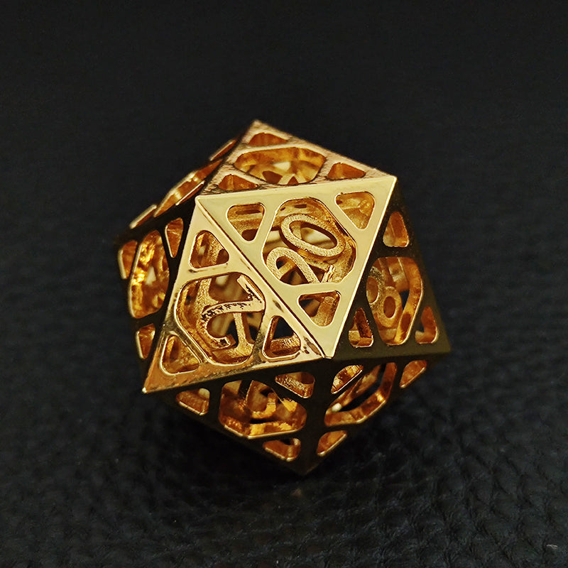 Hollow Metal D&D dice set, Dice in Dice Design