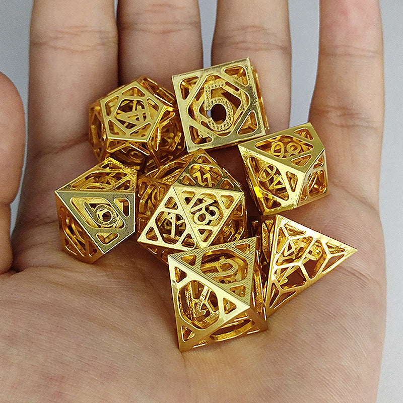 Hollow Metal D&D dice set, Dice in Dice Design