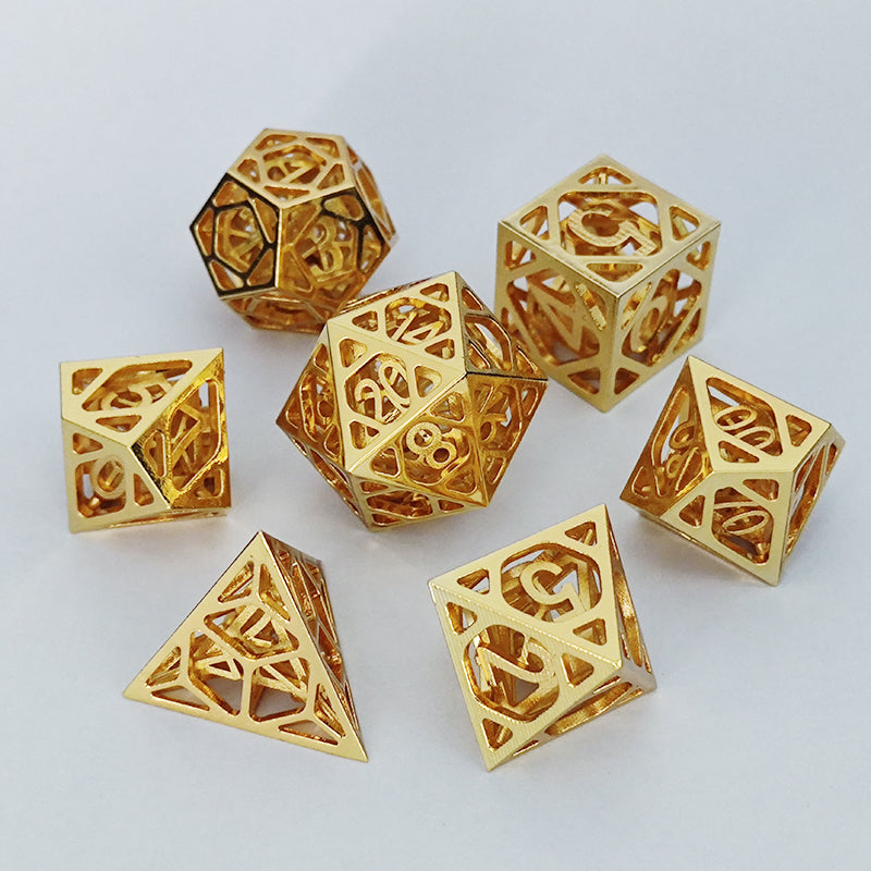 Hollow Metal D&D dice set, Dice in Dice Design