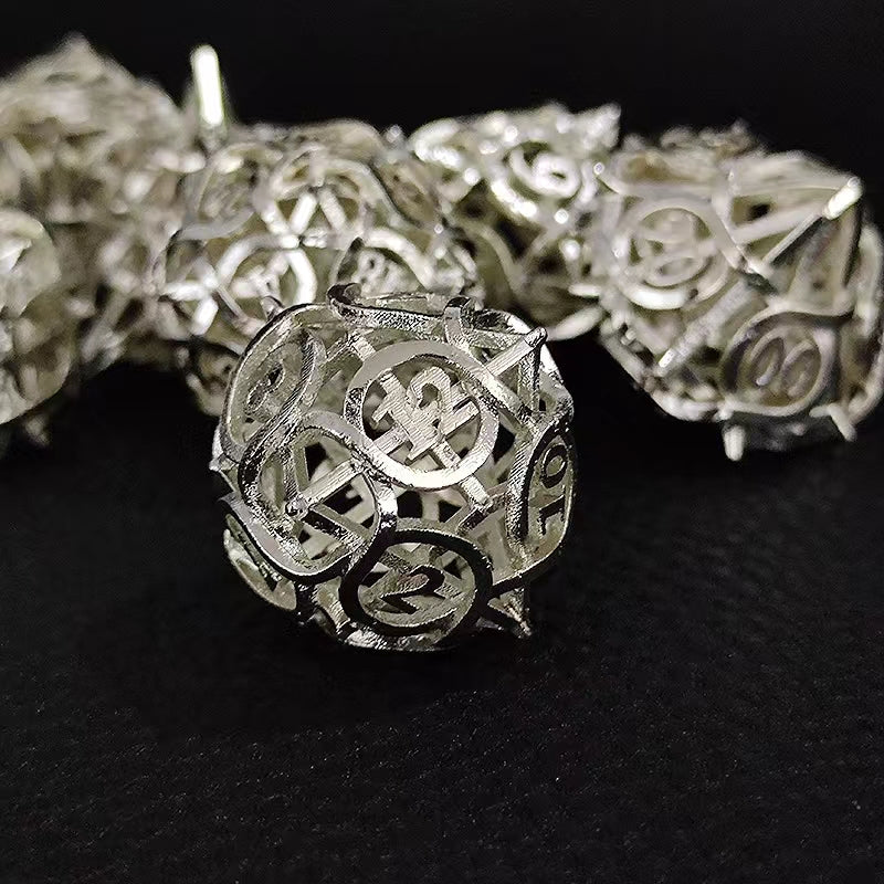 Hollow Metal D&D dice set, Hornny Design