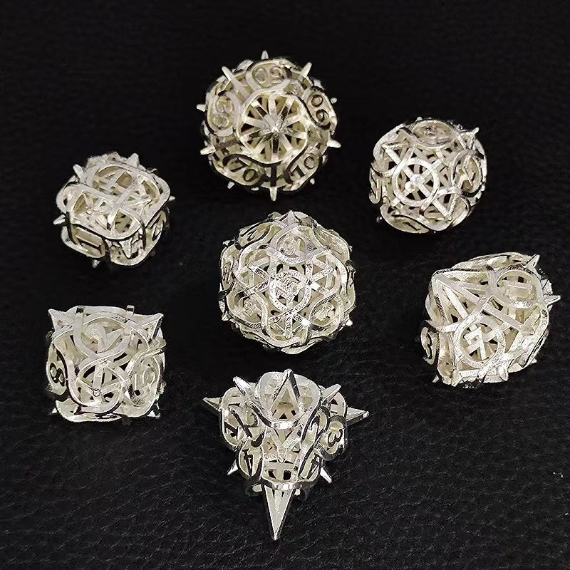 Hollow Metal D&D dice set, Hornny Design