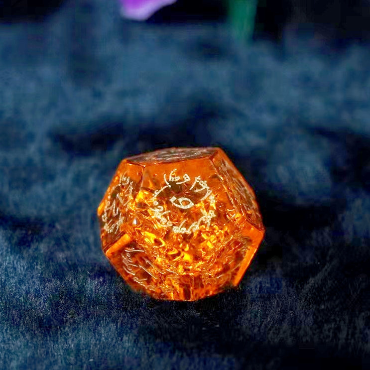 Yellow Crystal DnD dice set, Luxury with attractive designs