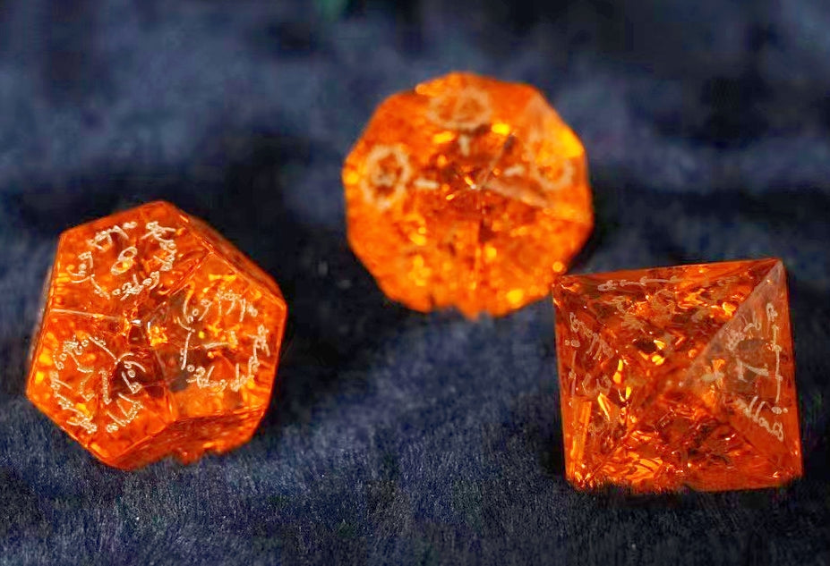 Yellow Crystal DnD dice set, Luxury with attractive designs