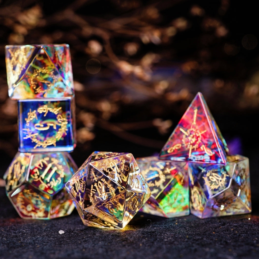 Shinning Crystal DnD dice set, Luxury with attractive designs