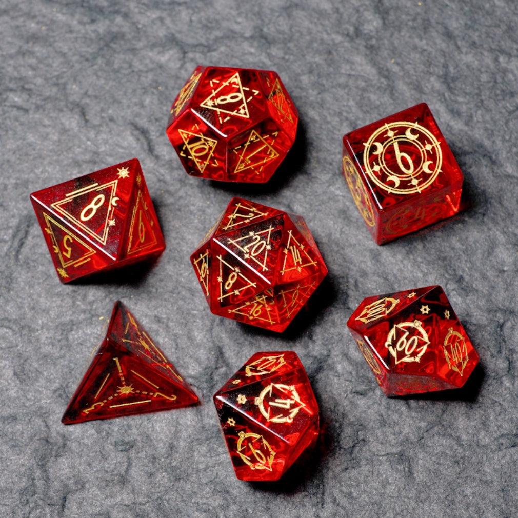 Garnet DnD dice set, Luxury with attractive designs