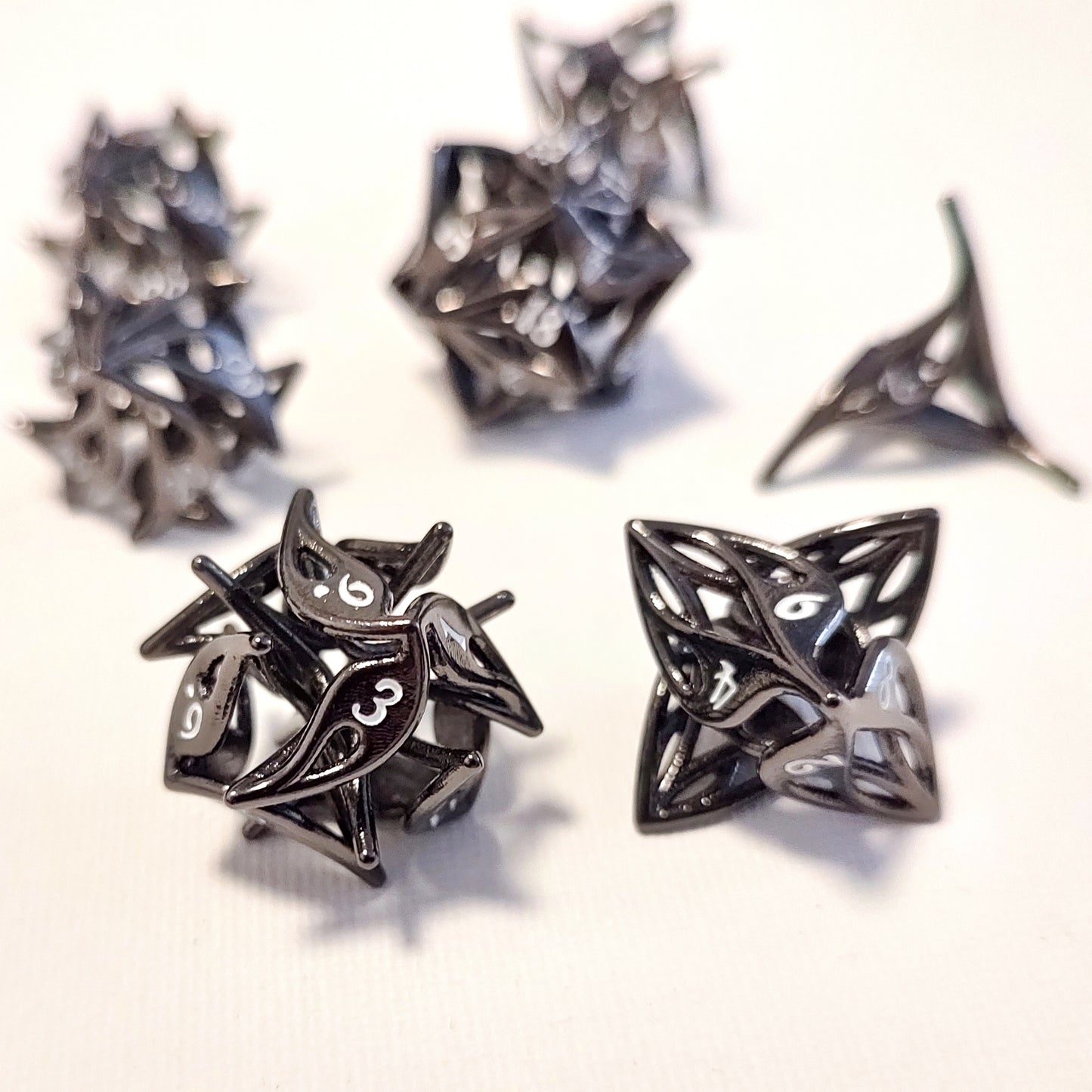 Hollow Metal D&D dice set, Unique Design
