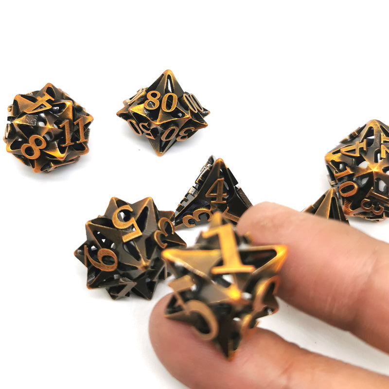 Hollow Metal D&D dice set, Star Design