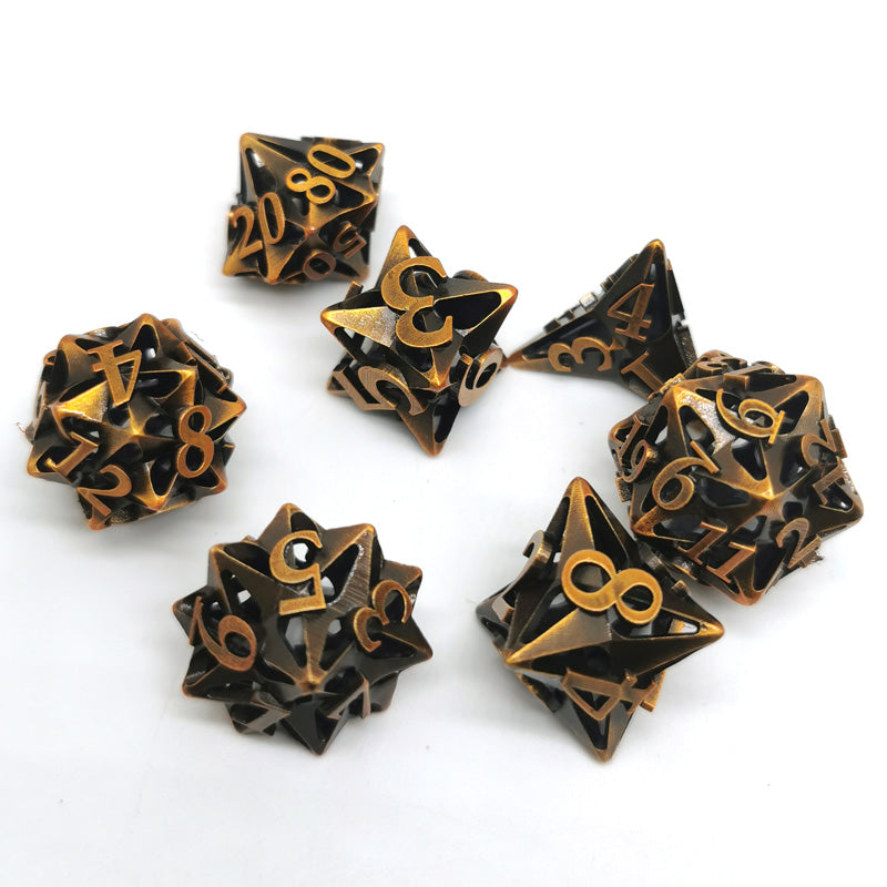 Hollow Metal D&D dice set, Star Design