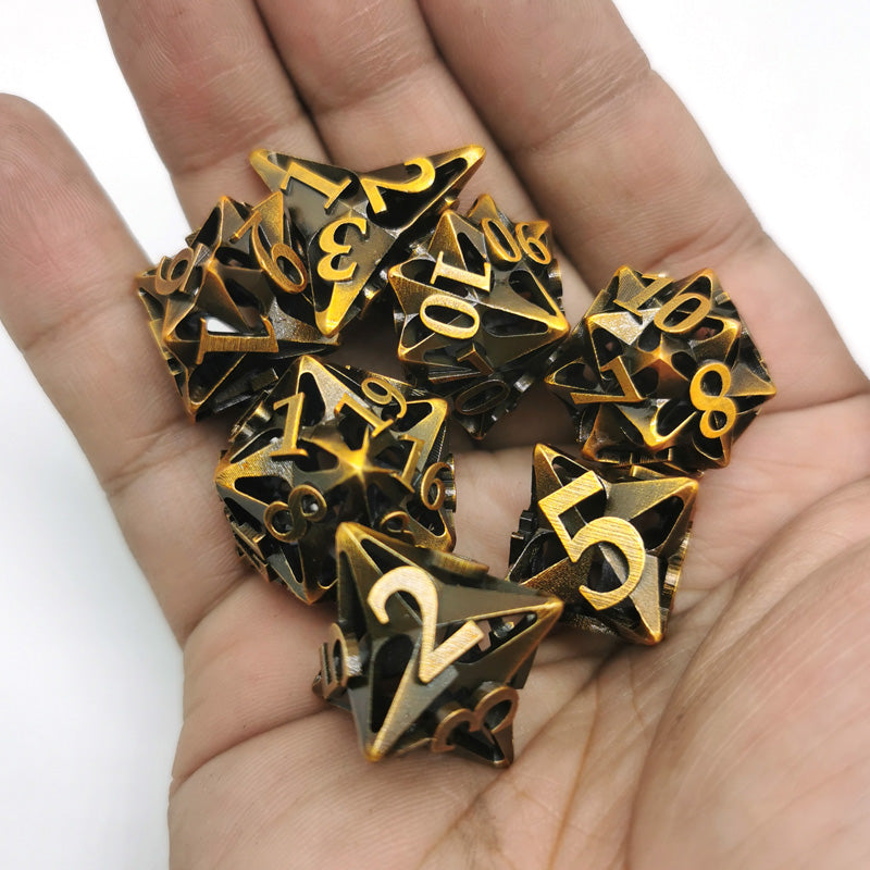 Hollow Metal D&D dice set, Star Design