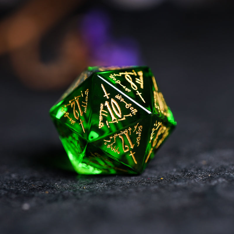 Green Crystal DnD dice set, Luxury with attractive designs