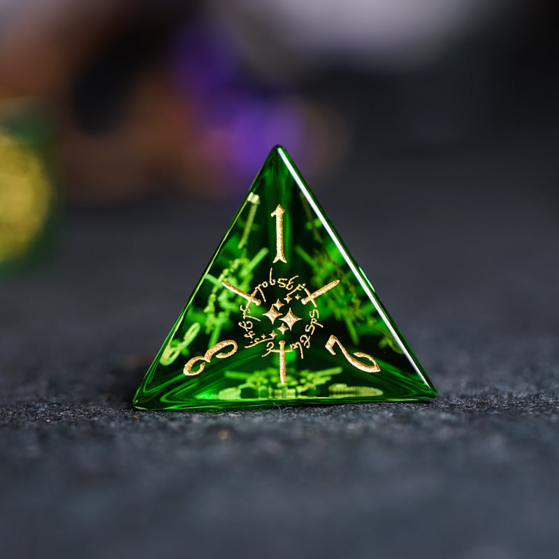 Green Crystal DnD dice set, Luxury with attractive designs