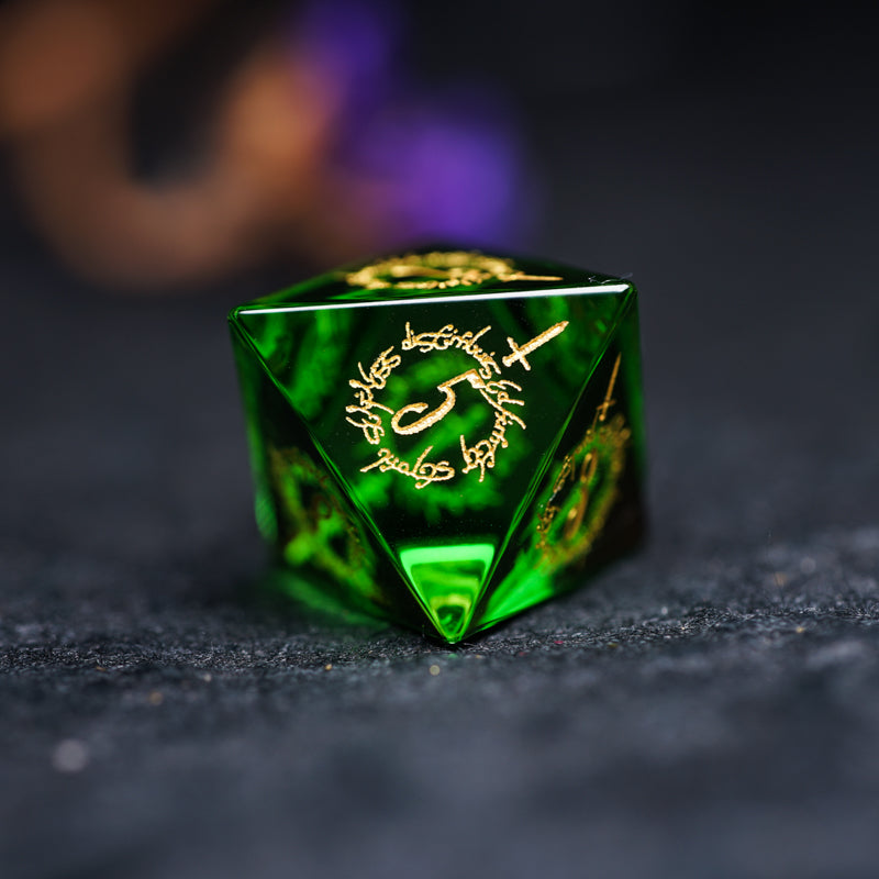 Green Crystal DnD dice set, Luxury with attractive designs
