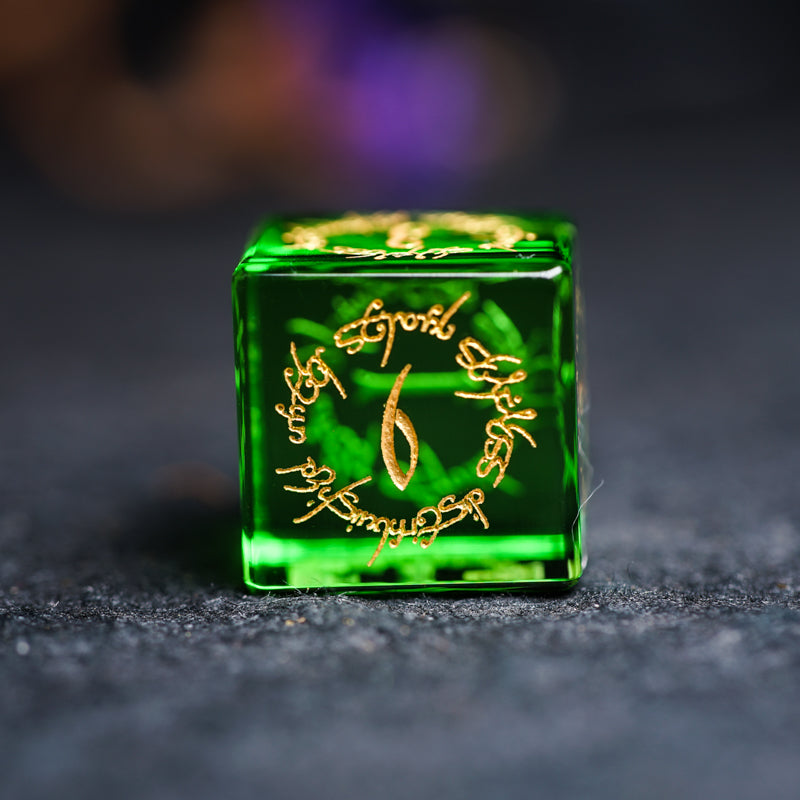 Green Crystal DnD dice set, Luxury with attractive designs