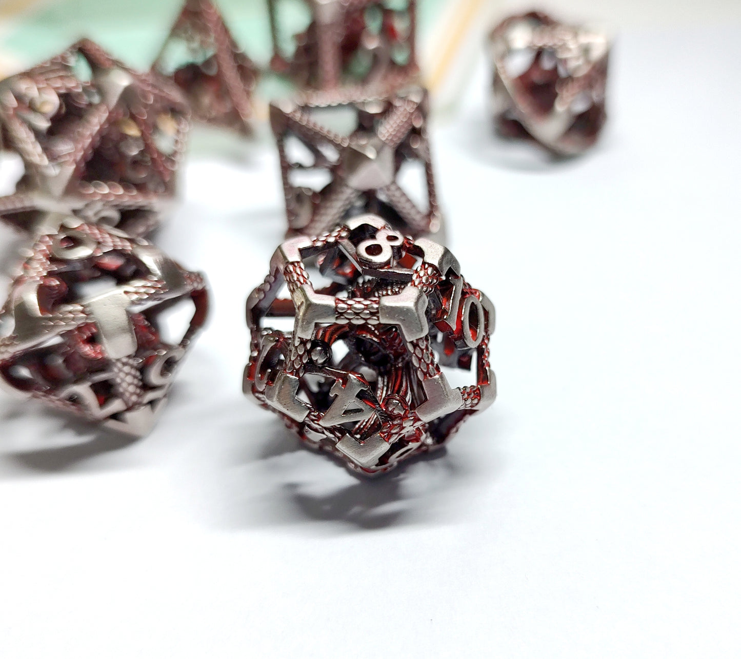 Hollow Metal D&D dice set, Prinsoned Spider
