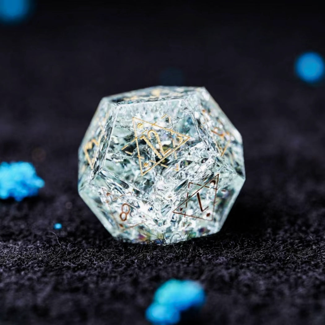 Crystal DnD dice set, Luxury with attractive designs