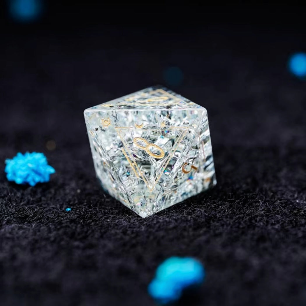 Crystal DnD dice set, Luxury with attractive designs