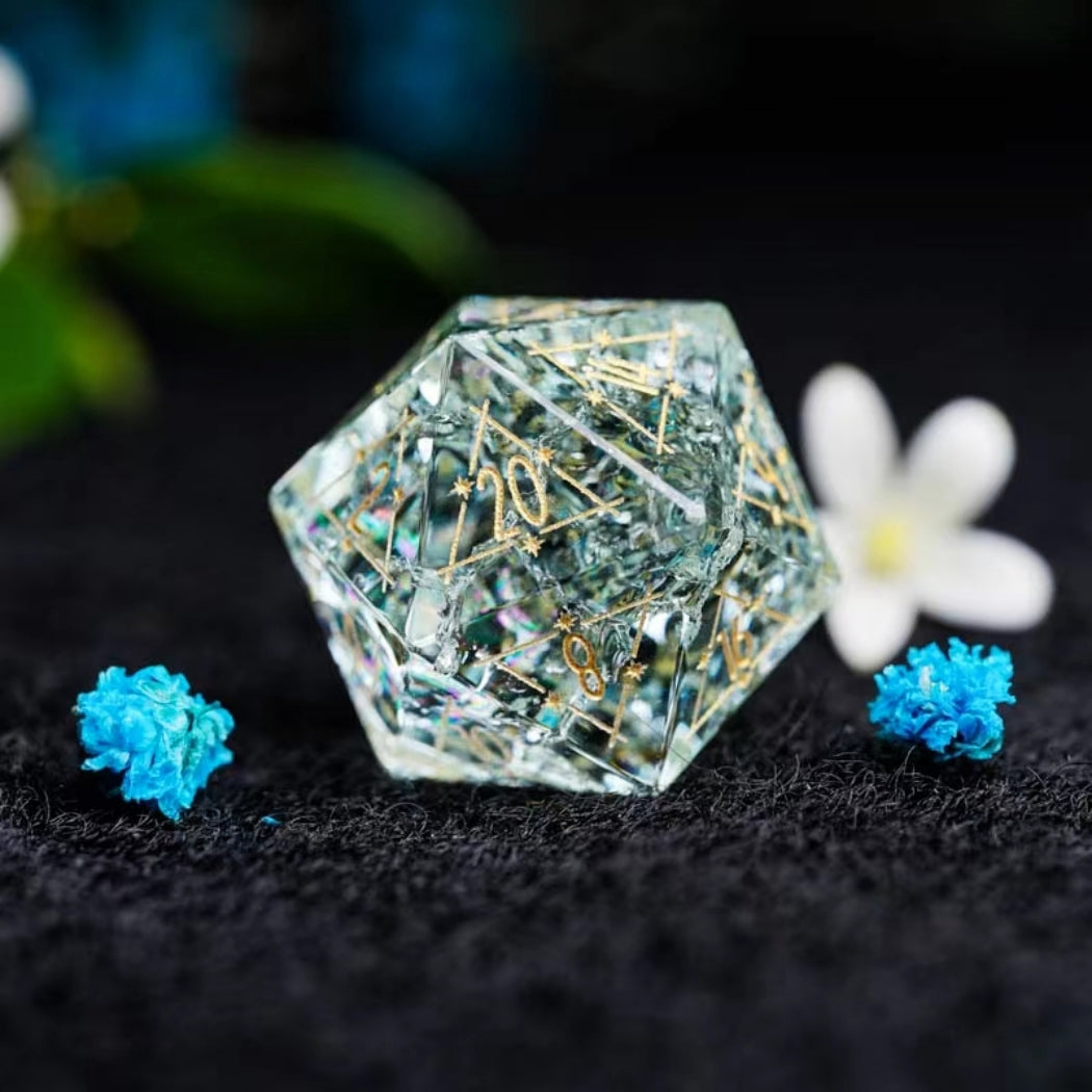 Crystal DnD dice set, Luxury with attractive designs