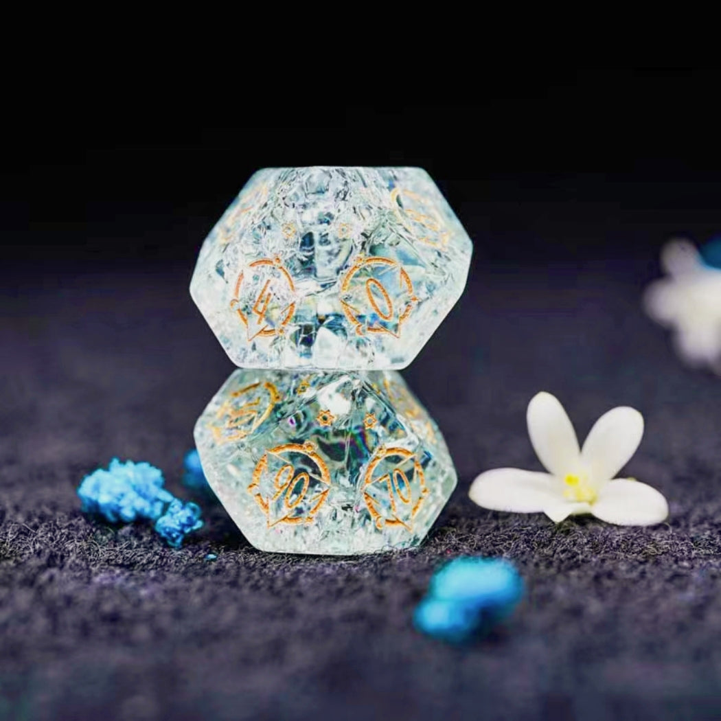 Crystal DnD dice set, Luxury with attractive designs