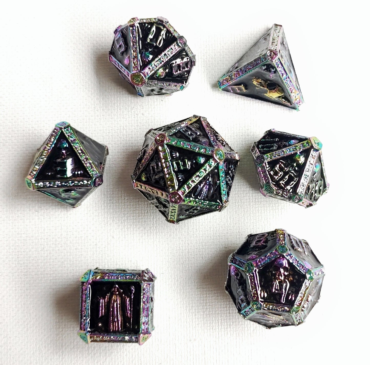 Hollow Metal D&D dice set, Wizard design