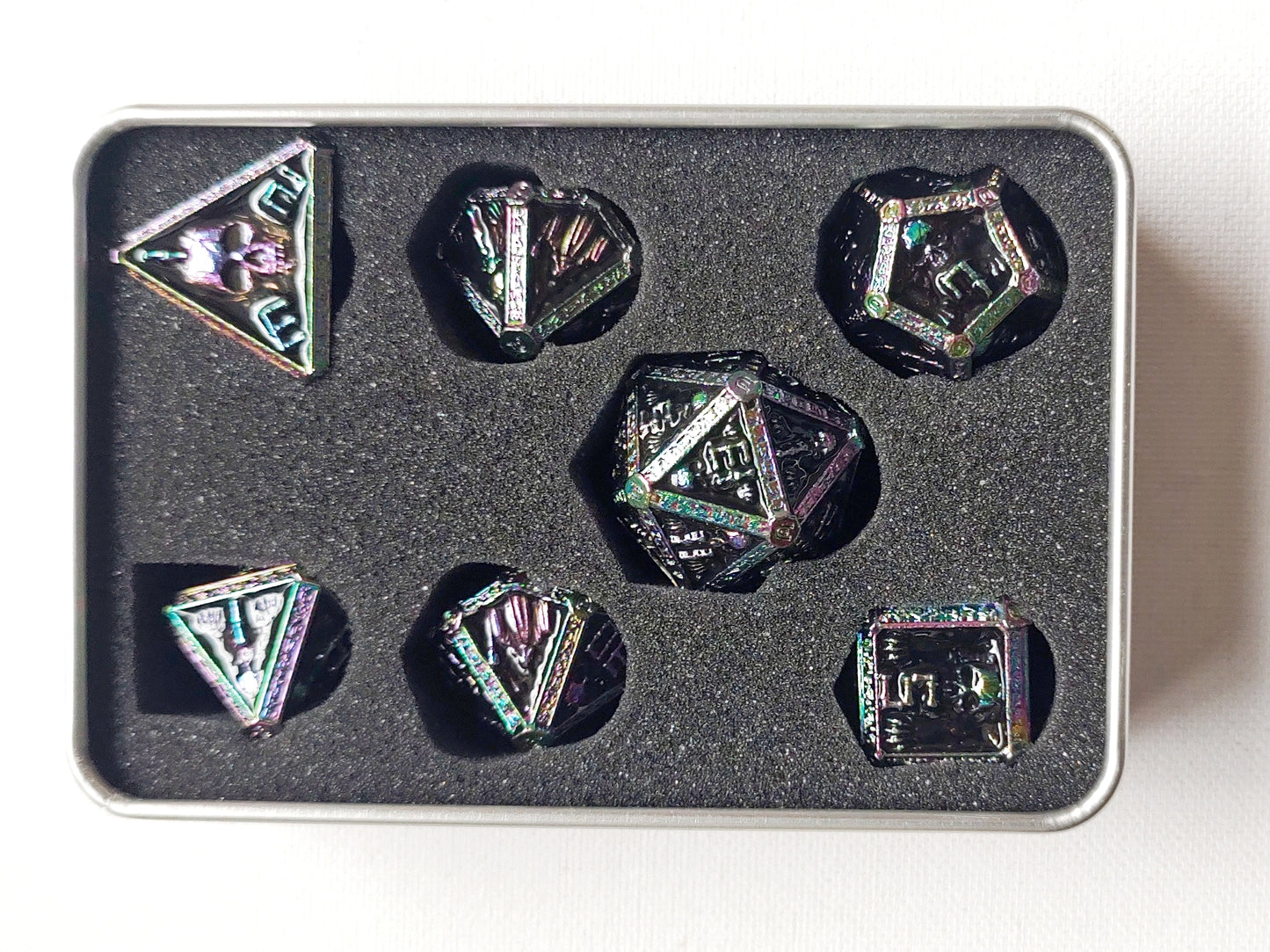 Hollow Metal D&D dice set, Wizard design