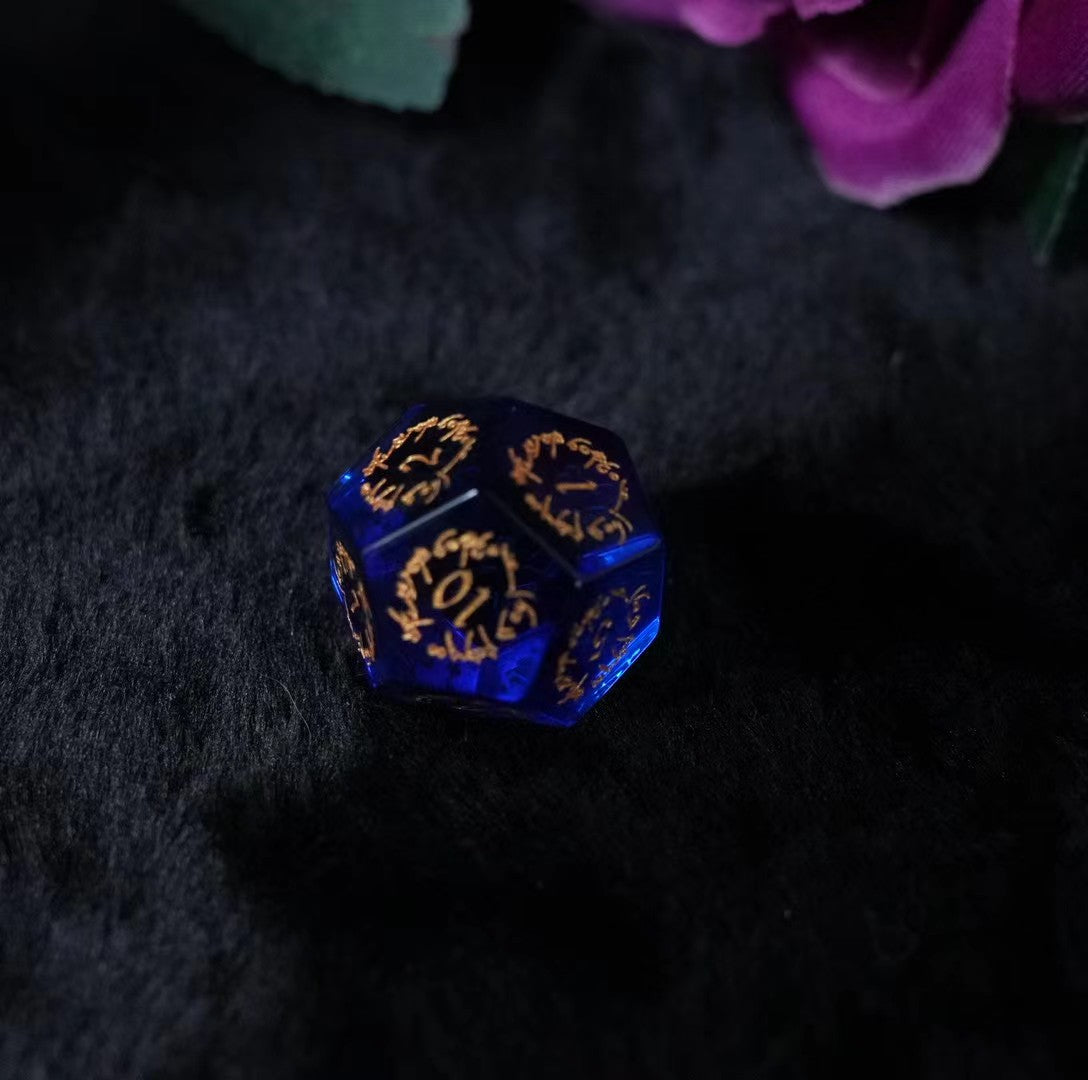 Sea Blue Crystal DnD dice set, Luxury with attractive designs