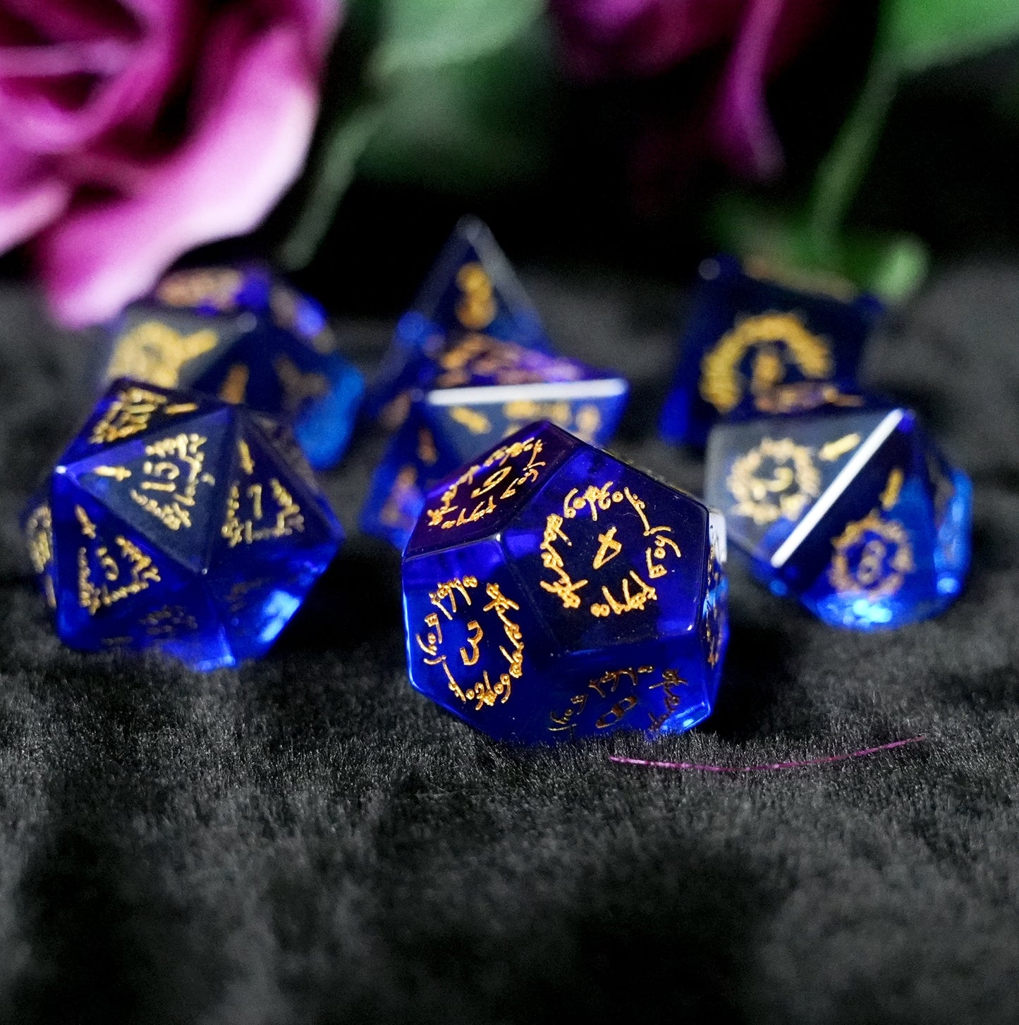 Sea Blue Crystal DnD dice set, Luxury with attractive designs