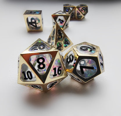 Copper Framed Dnd Dice set Transparent