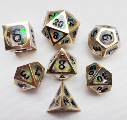 Copper Framed Dnd Dice set Transparent