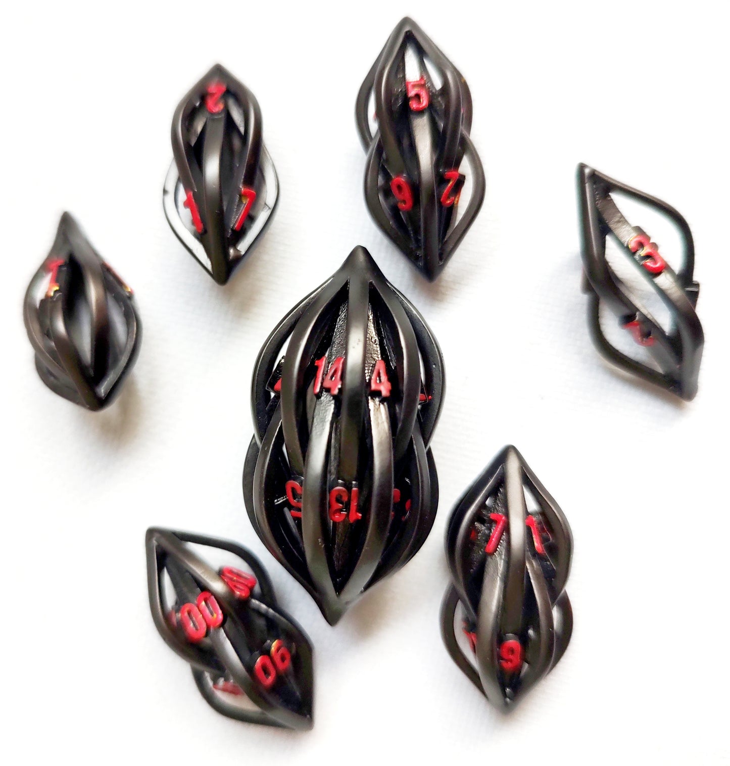 Hollow Metal D&D dice set, Abstract design