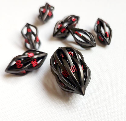 Hollow Metal D&D dice set, Abstract design