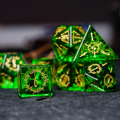 Green Crystal DnD dice set, Luxury with attractive designs