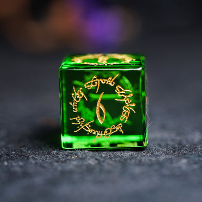 Green Crystal DnD dice set, Luxury with attractive designs