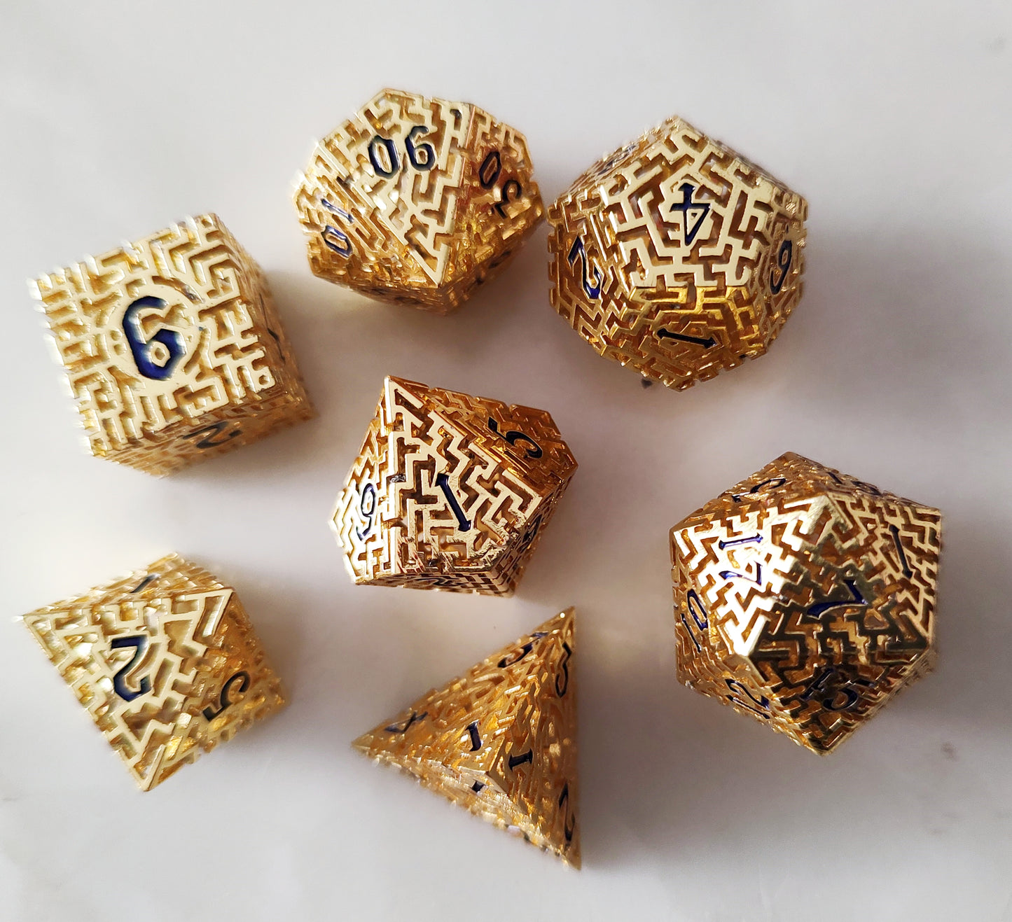 Hollow Metal D&D dice set, puzzle Design