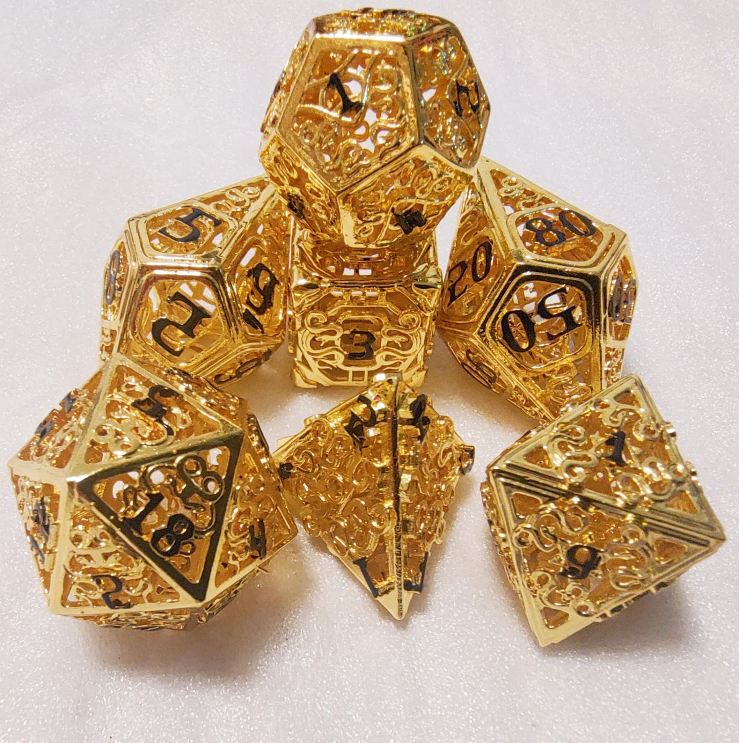 Hollow Metal D&D dice set, Snake Design