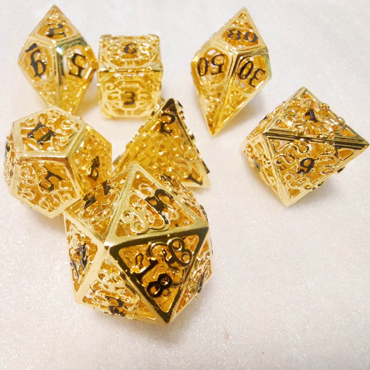 Hollow Metal D&D dice set, Snake Design