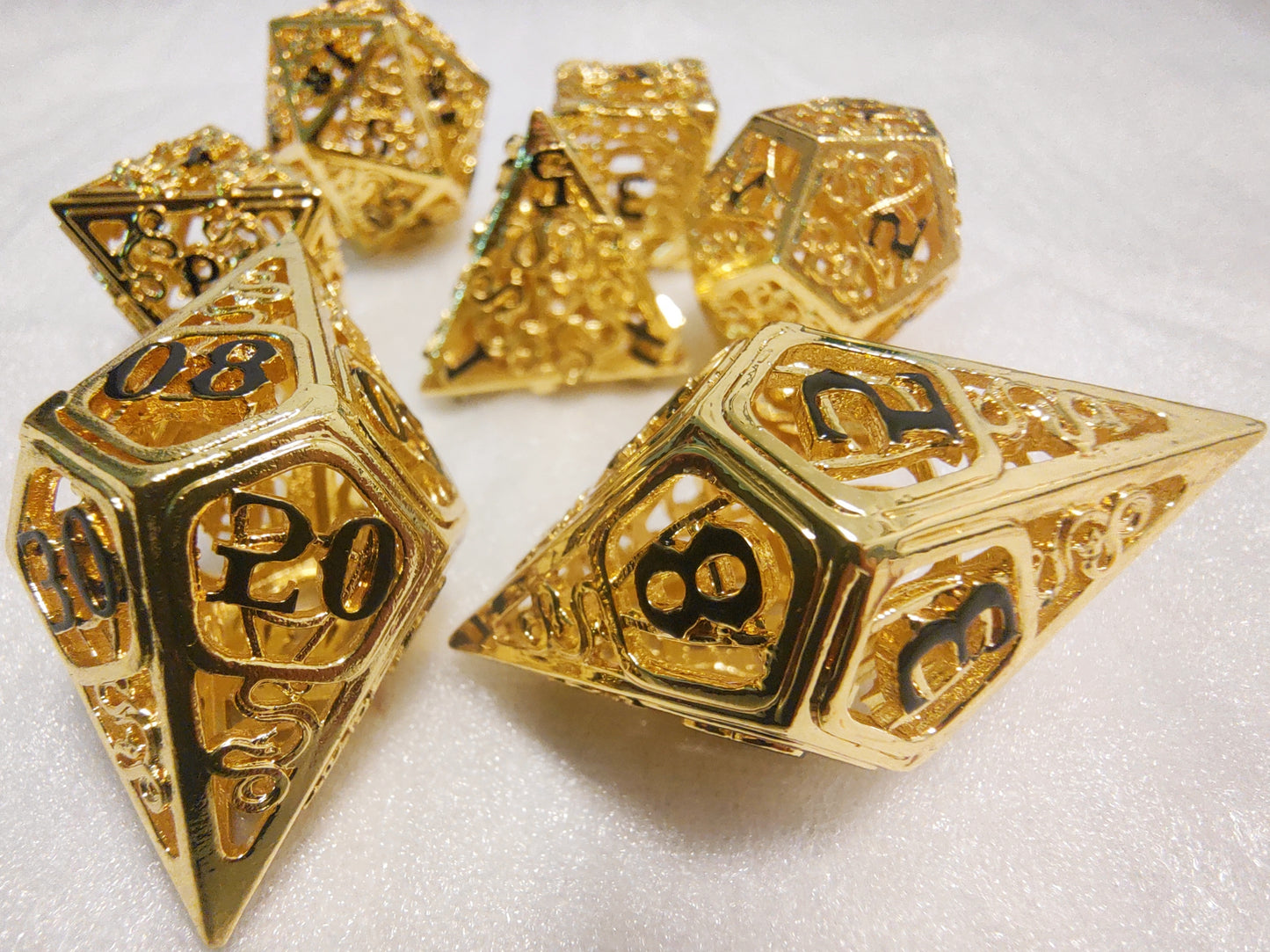 Hollow Metal D&D dice set, Snake Design