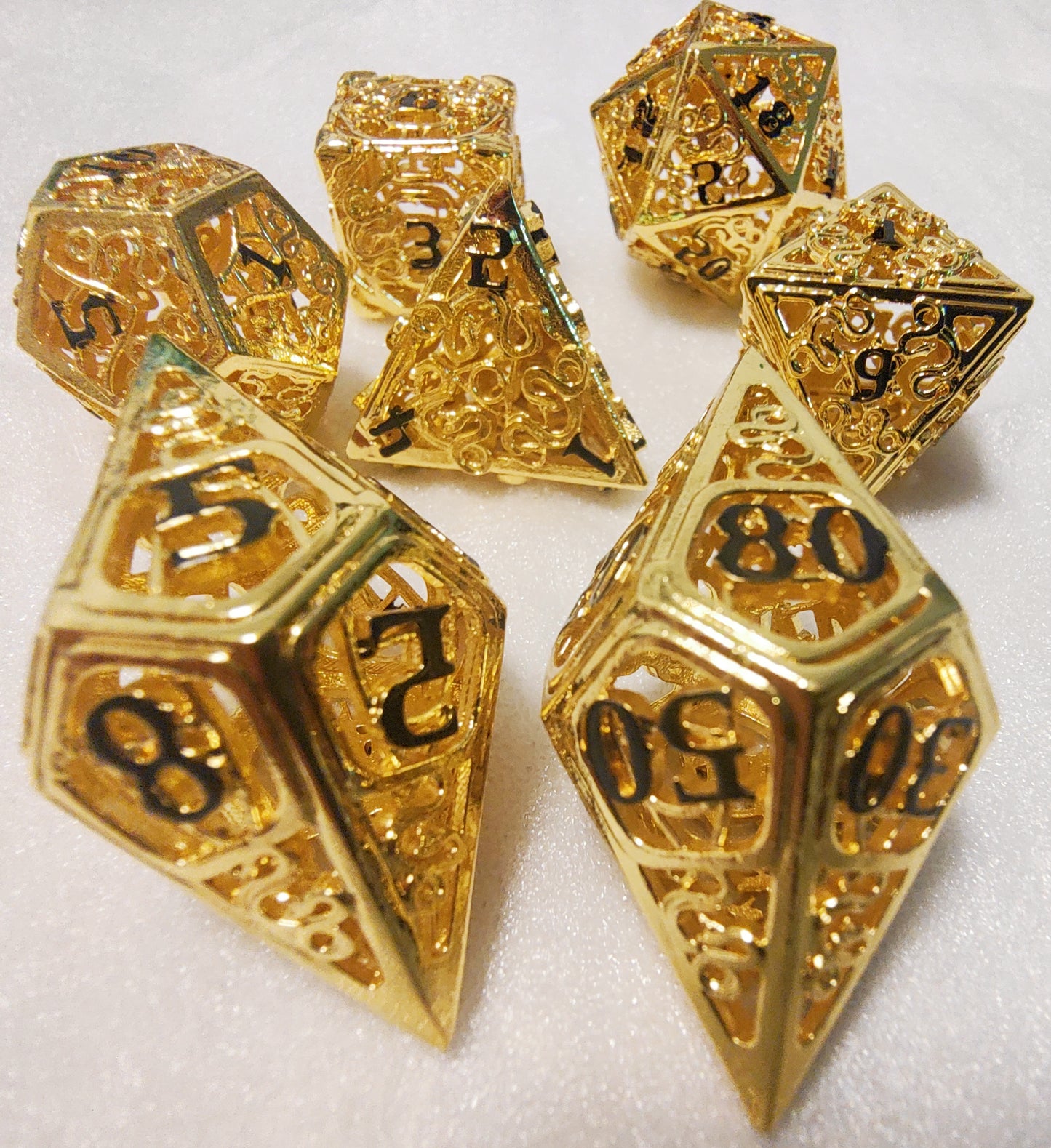 Hollow Metal D&D dice set, Snake Design