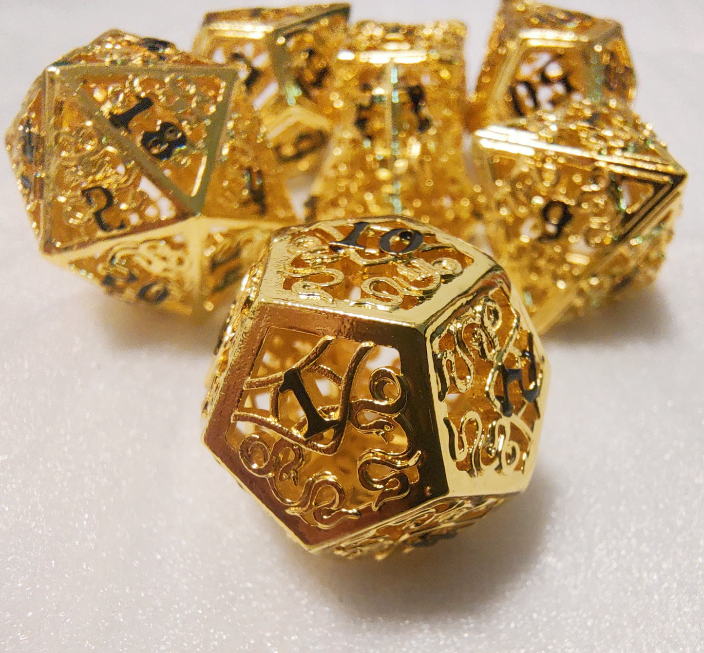 Hollow Metal D&D dice set, Snake Design