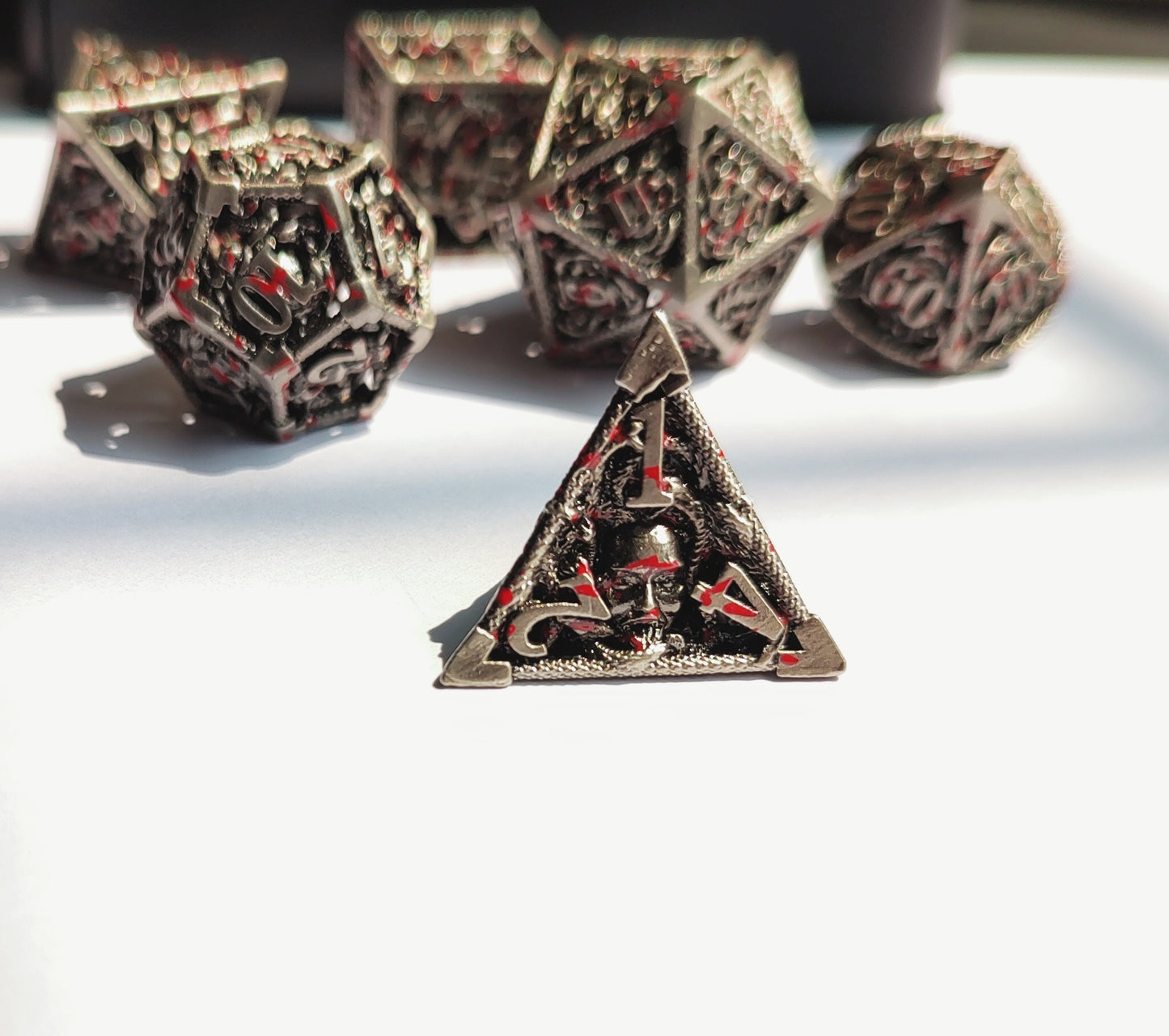 Hollow Metal D&D dice set, Prinsoned Vampire Design