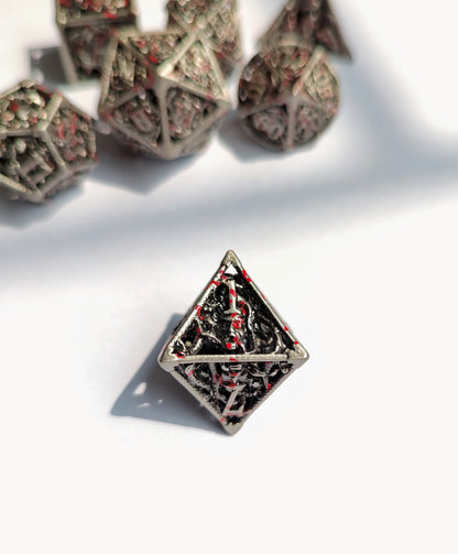 Hollow Metal D&D dice set, Prinsoned Vampire Design