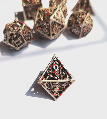 Hollow Metal D&D dice set, Prinsoned Vampire Design