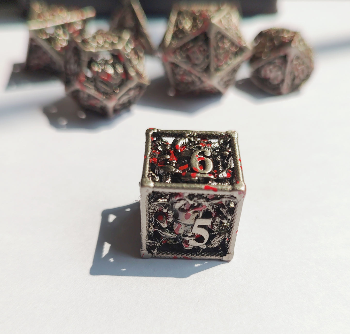 Hollow Metal D&D dice set, Prinsoned Vampire Design