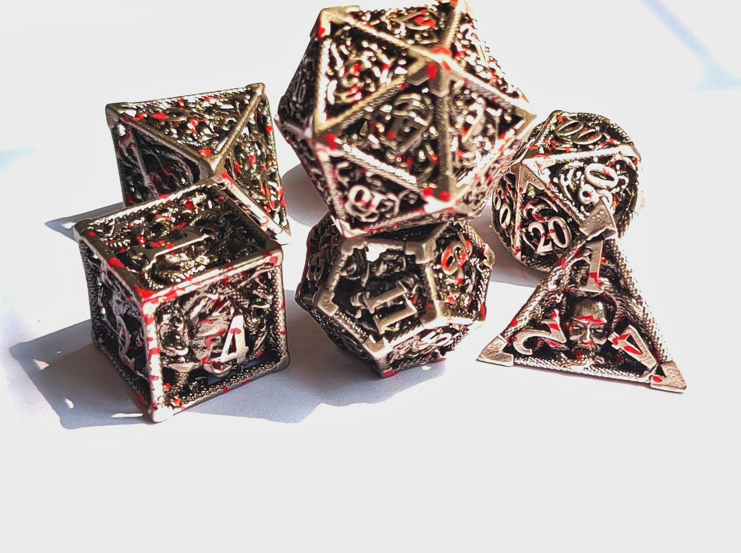 Hollow Metal D&D dice set, Prinsoned Vampire Design