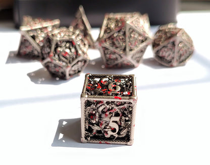 Hollow Metal D&D dice set, Prinsoned Vampire Design