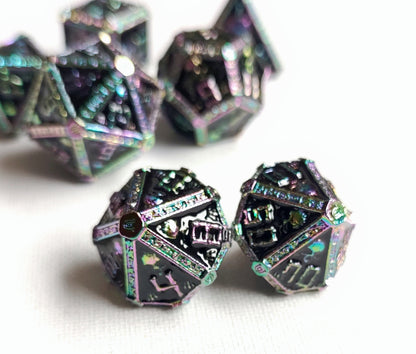 Hollow Metal D&D dice set, Wizard design